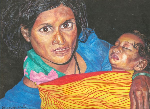 Begger Woman and Baby