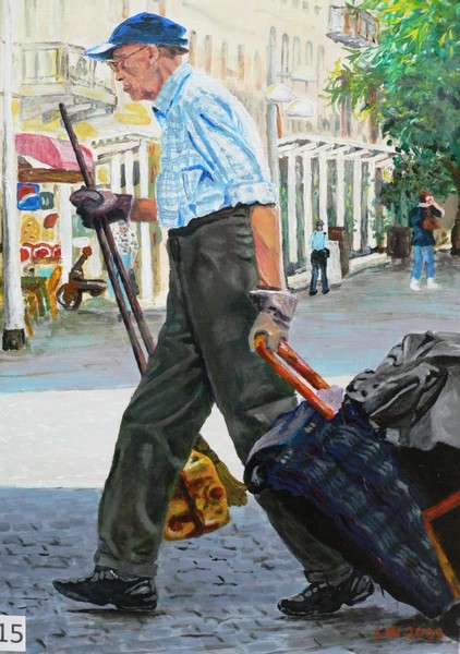 Environment worker on the Tel Aviv streets