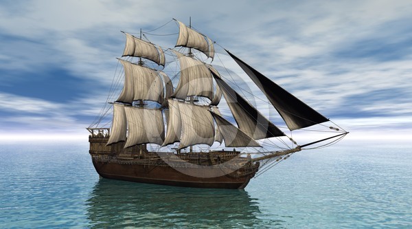 Sailing Ship on a calm ocean