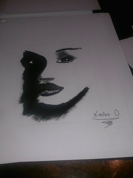 black and white face