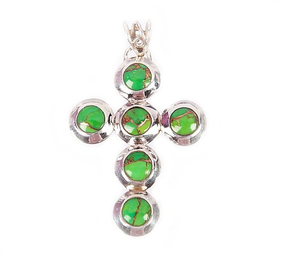 Cross Necklaces For Women, Turquoise Cross Pendant