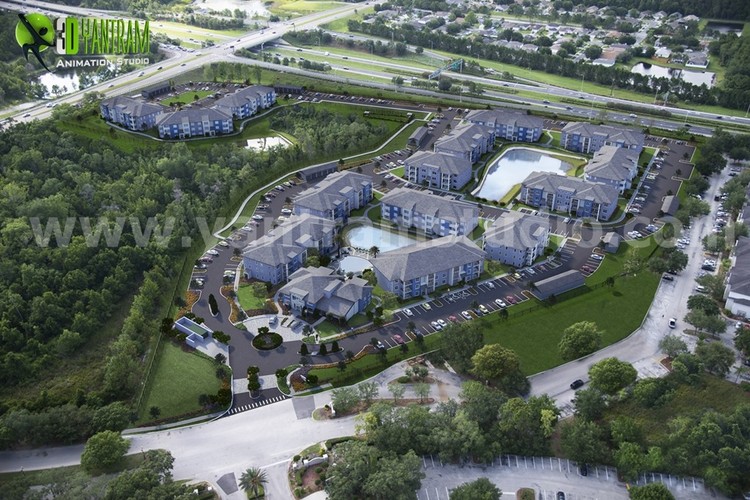 Arial View Exterior Rendering design Ideas Vegas