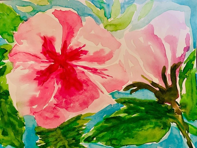 justart flower in watercolor 
