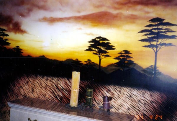 sunset in jungle