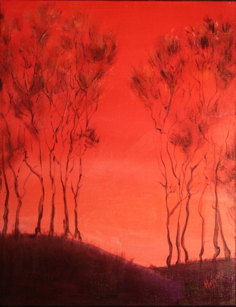 Sunrise in a Birch Grove
