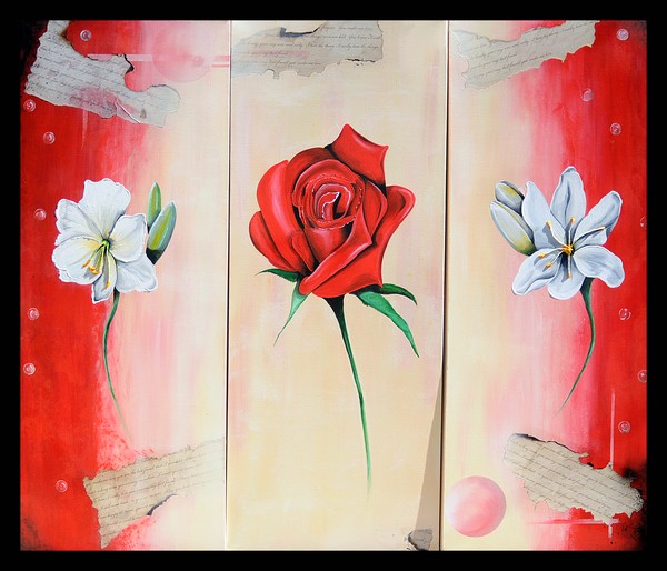 Floral triptych