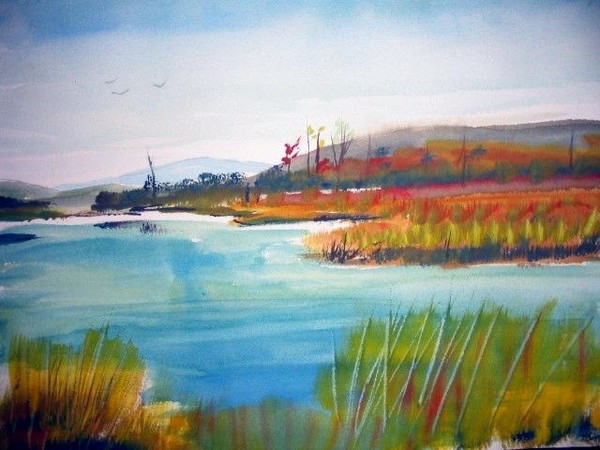 IN THE MARSH IN AUTUMN ALONG THE HUDSONRIVER