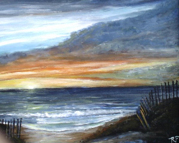 Montauk beach at sunset