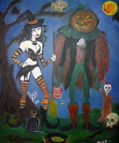 Pumpkin Man and Queen Witch