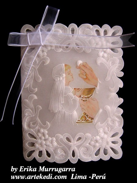 Pergamano bautism card