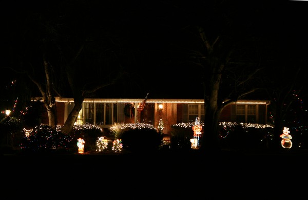Christmas lights at the neighbors house