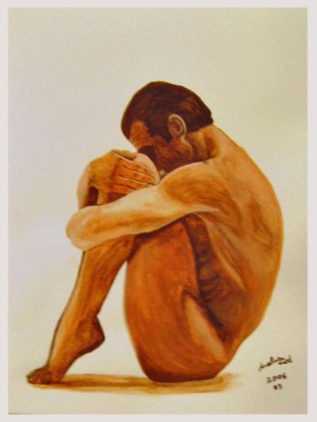 NUDE MAN IN MEDITATION