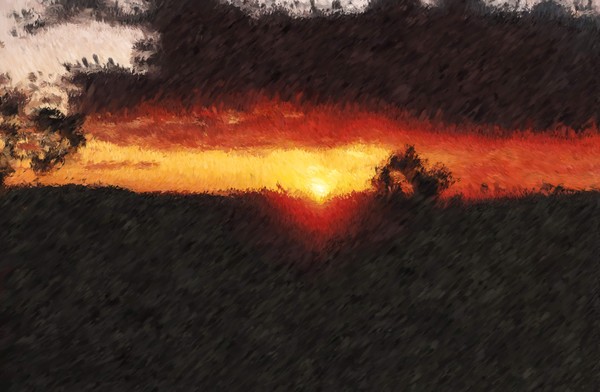 Arizona Sunset Impressionist Inspired Digital Painting