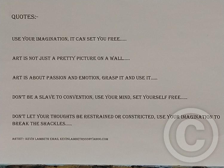 Quotes, my own ideas, but in the style of Sol le Witt the conceptual artist.