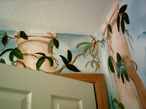 Bathroom Mural- Detail over door