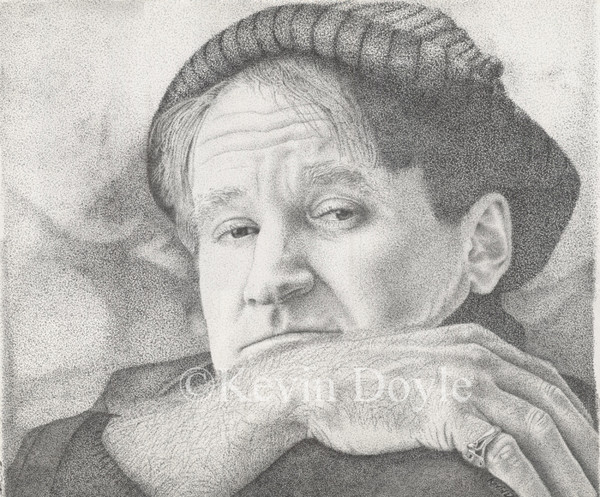 Robin Williams Stipple Art