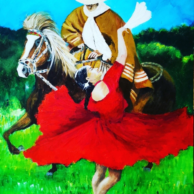 marinera con caballo de paso
