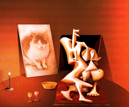 Amorous Couple With Portrait Of Judy