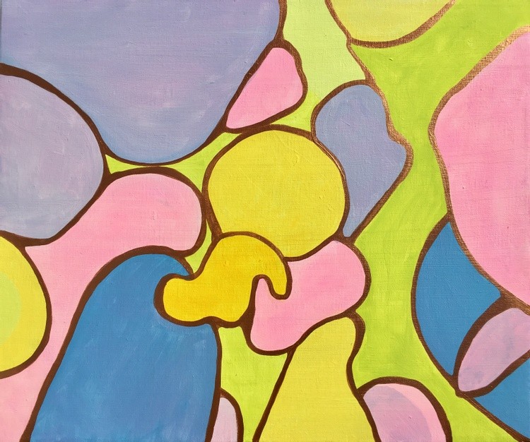 (available) golden ORCHIDEA  55*46*1,5 cm stretched linen canvas. Original unique abstract painting.