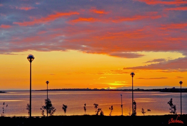 Sunset by the sea.