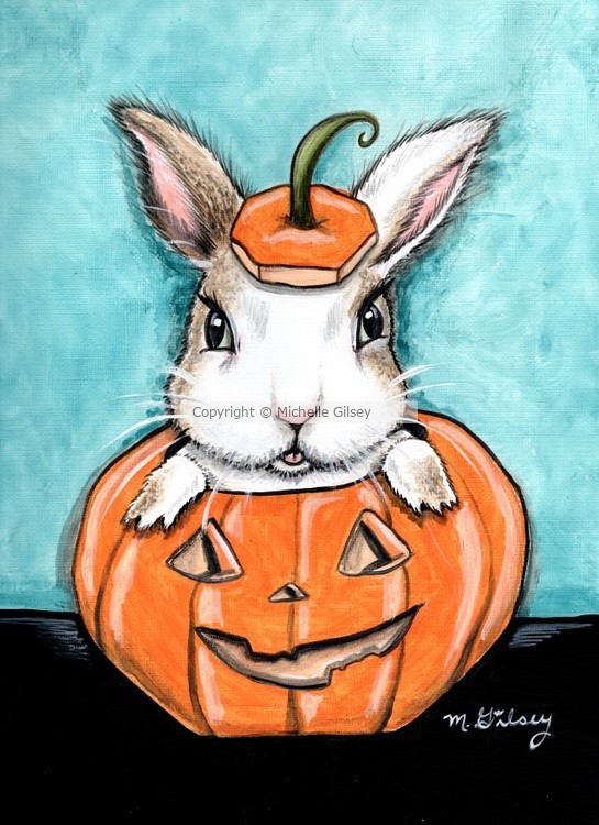  Halloween Bunny Original Painting