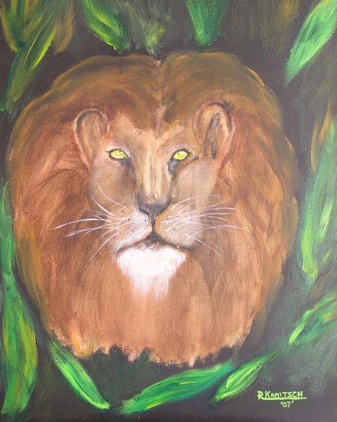 Lion in the grass