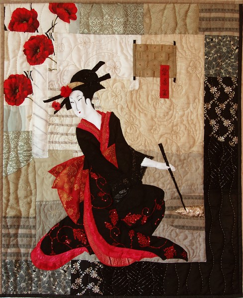 Geisha near brazier