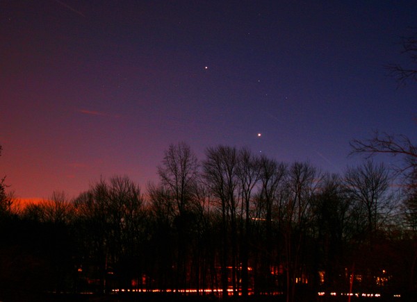 Jupiter and Venus in Evening sky