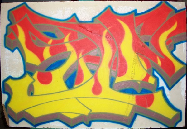 Spin Off Tag graffiti piece spray paint