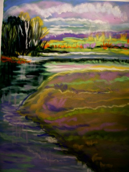 river's edge.