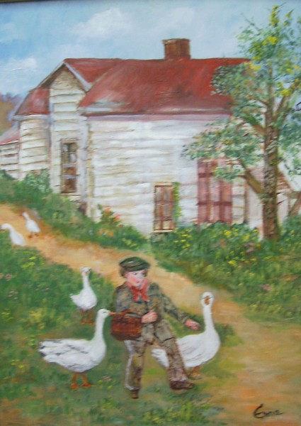 boy and geese