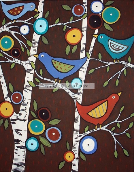 4 Birds In Birches