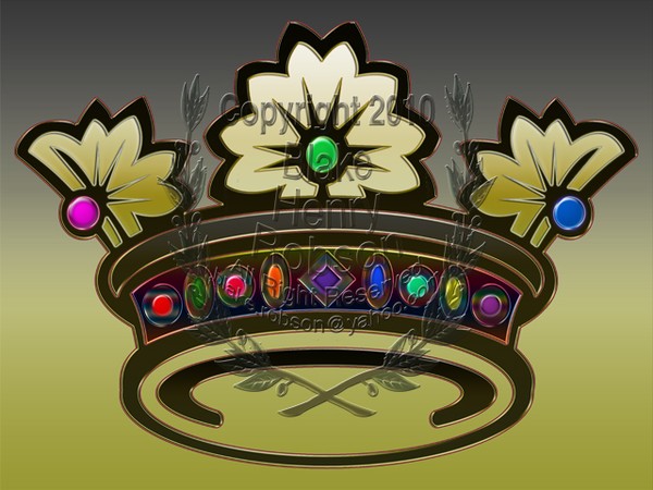 Royal Jewel Encrusted Crown Golden Background