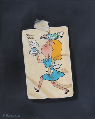 Waitress - Vintage Card by K Henderson