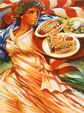 lady with pasta
