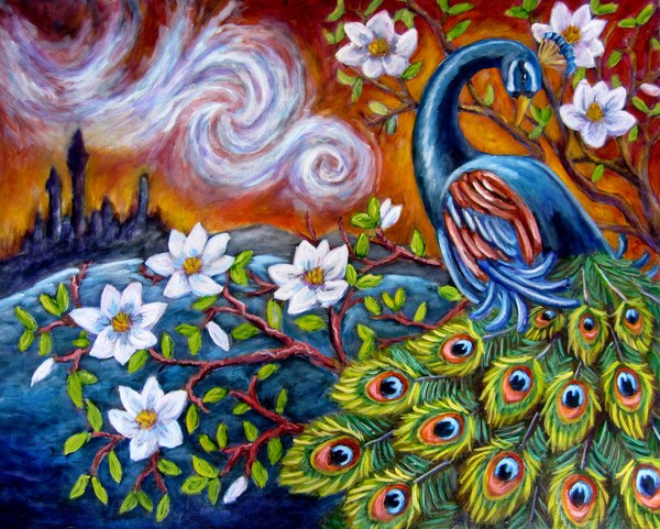 Mystic Peacock 24X30