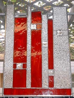Big City Skyline original stained glass panel