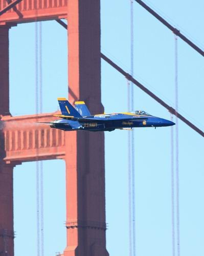 Blue Angels Crossing The Golden Gate Bridge