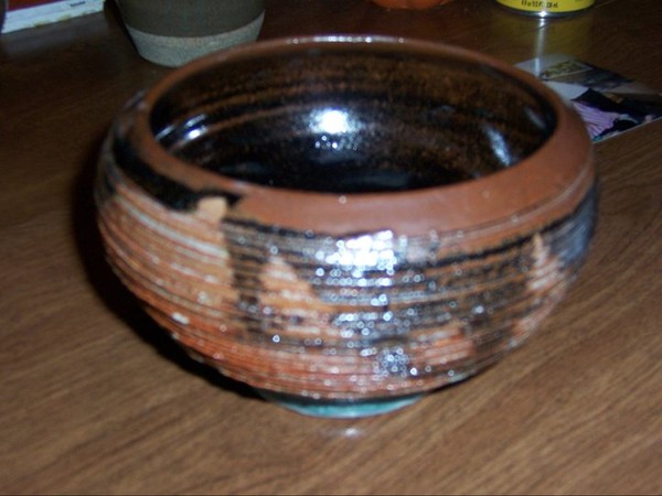 ceramic bowl blue foot sold