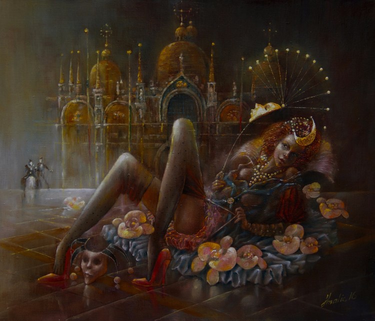 SanMarco #venice #italy #carnival #mask #oil #pain