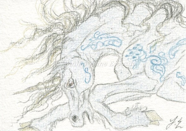 ACEO Blue Unicorn