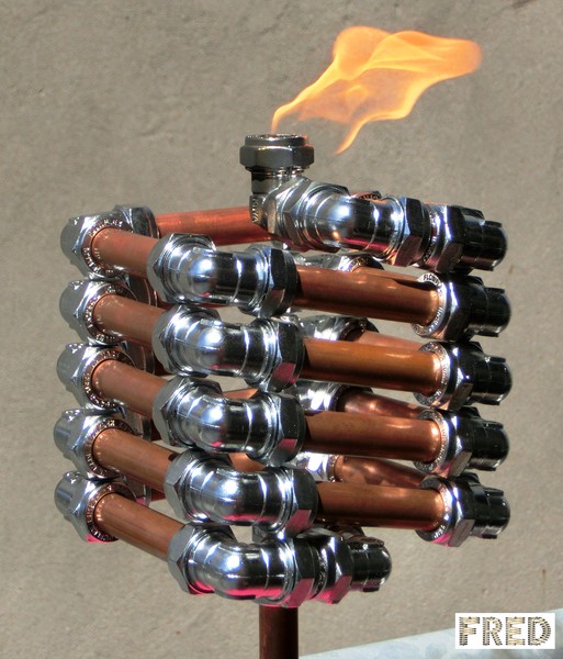 Copper and Chrome Slinki Tiki Torch  FredPereiraStudios.com Page 14