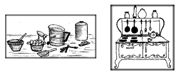 KITCHEN STOVE & COOKING UTENSILS