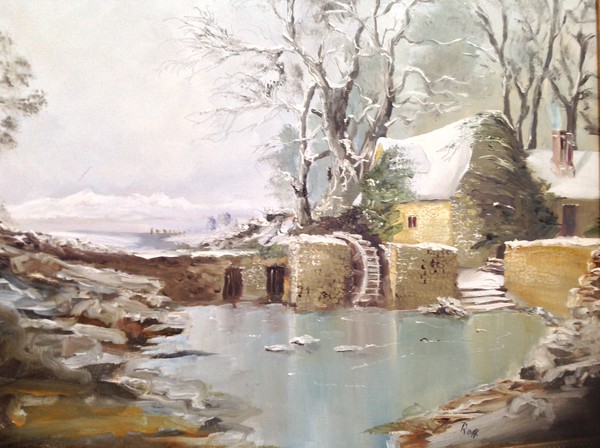 Mill by the Frozen Pond