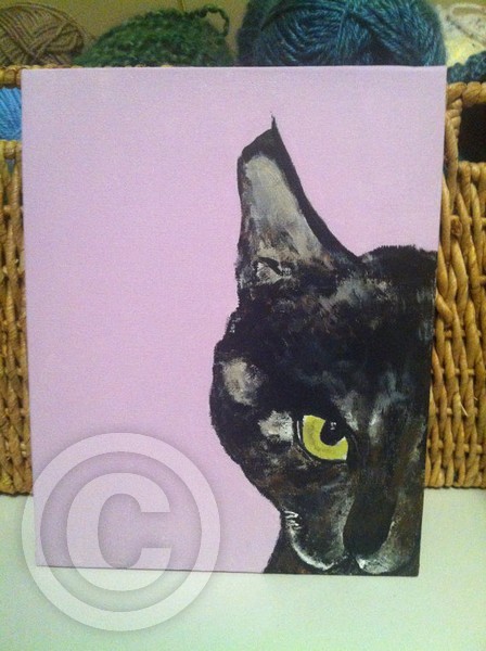 Cat Face Acrylic Painting