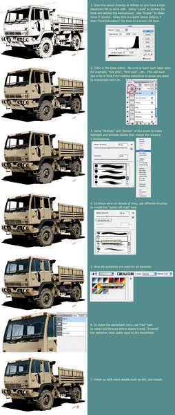 Truck coloring tutorial