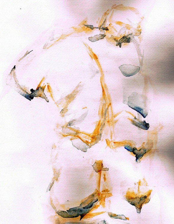 Sculpture Fragment Watercolor