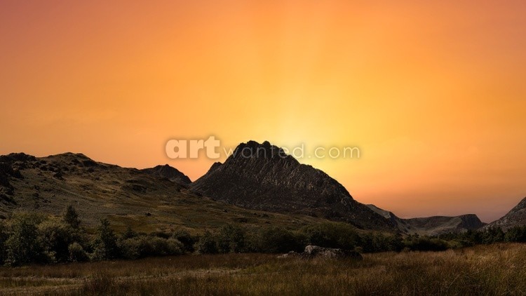 Sunset Over Mountain