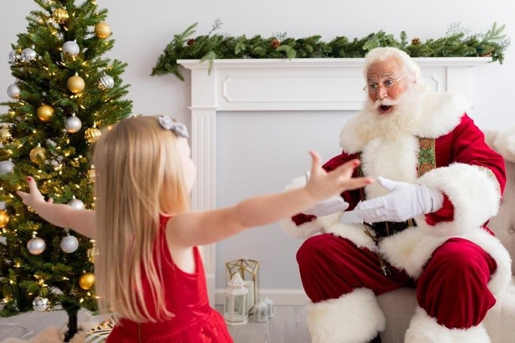 redsledsanta with student