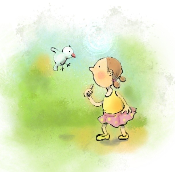 The girl and the bird
